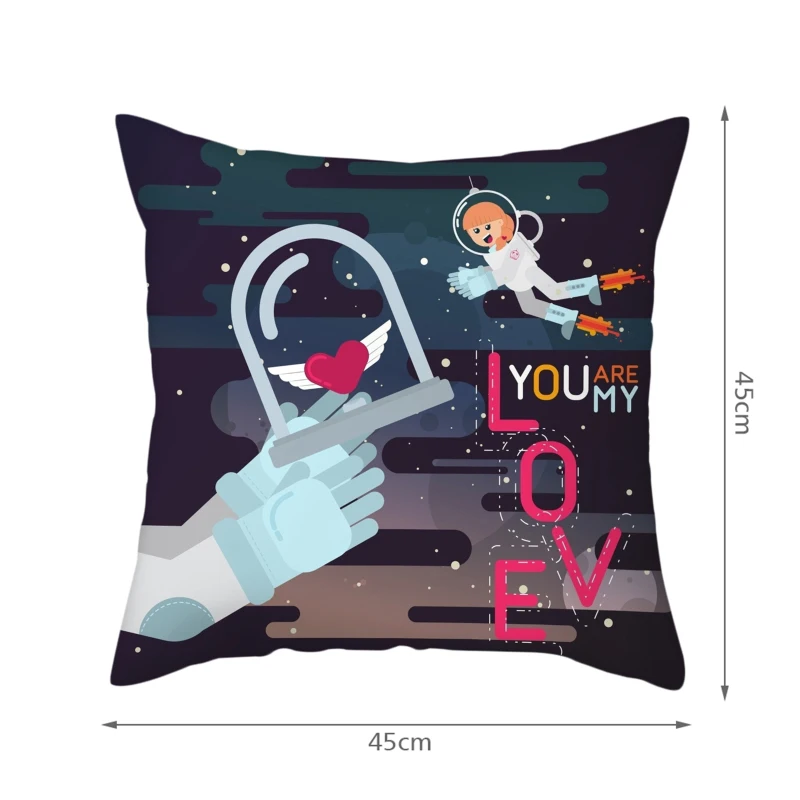 

Cushion-Cover Valentine's Day New year Gift Cartoon Style Short Plush Cases for Bed Sofa Covers for Living Room Decoration 45x45