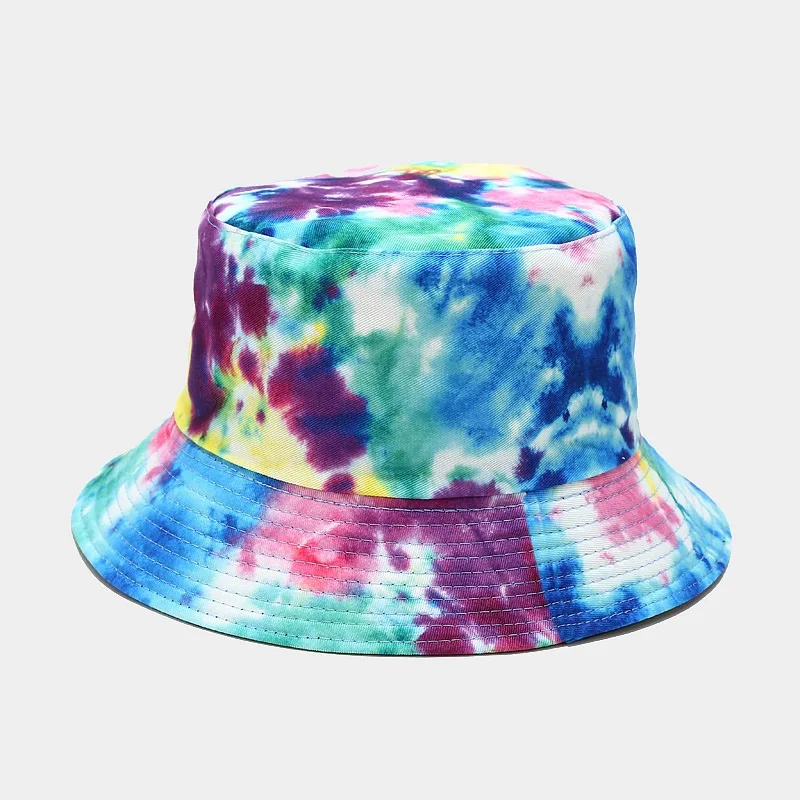 

2020 New Bucket Hats For Women Colorful Tie Dye Fisherman Hat Reversible Bob Bonnet Bucket Cap For Men Women gorro pescador