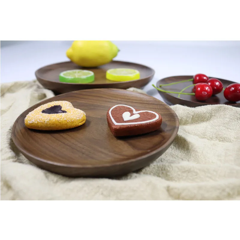 Поднос для столовой посуды кухонные инструменты чаша из массива дерева темного