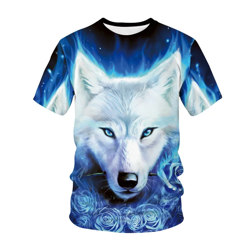 

Cool Wolf T-shirt Animal 3D Print Men Women Fashion Streetwear Casual O-Neck Short Sleeve T Shirt Trendy Male Tees Tops Clothing