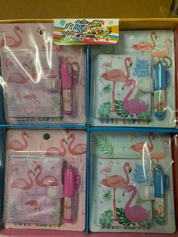 Flamingo Random 1 Мультяшный товар Kawaii Единорог Фламинго Новинка Блокнот мини Блокноты с шариковой ручкой набор креативных канцелярских принадлежностей для детей подарок - Цвет: Flamingo Random 1