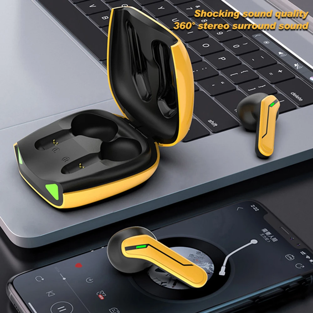 

Bluetooth gaming headset air car bumblebee low latency gaming chicken true wireless TWS headset