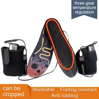 1 pair 3 7v 3600mah thermostat electric heated insoles battery powered rechargeable polyester insoles winter skiing foot warmers