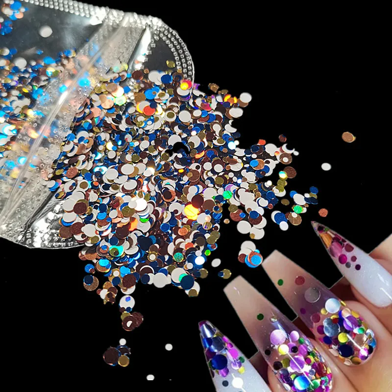 

1Bag Ultrathin Sequins Nail Art Glitter Mini Paillette Colorful Round 3d Nail Decorations Mixed Size Manicure Accessories