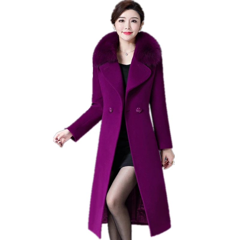 Женское двустороннее кашемировое пальто шерстяное среднего возраста с