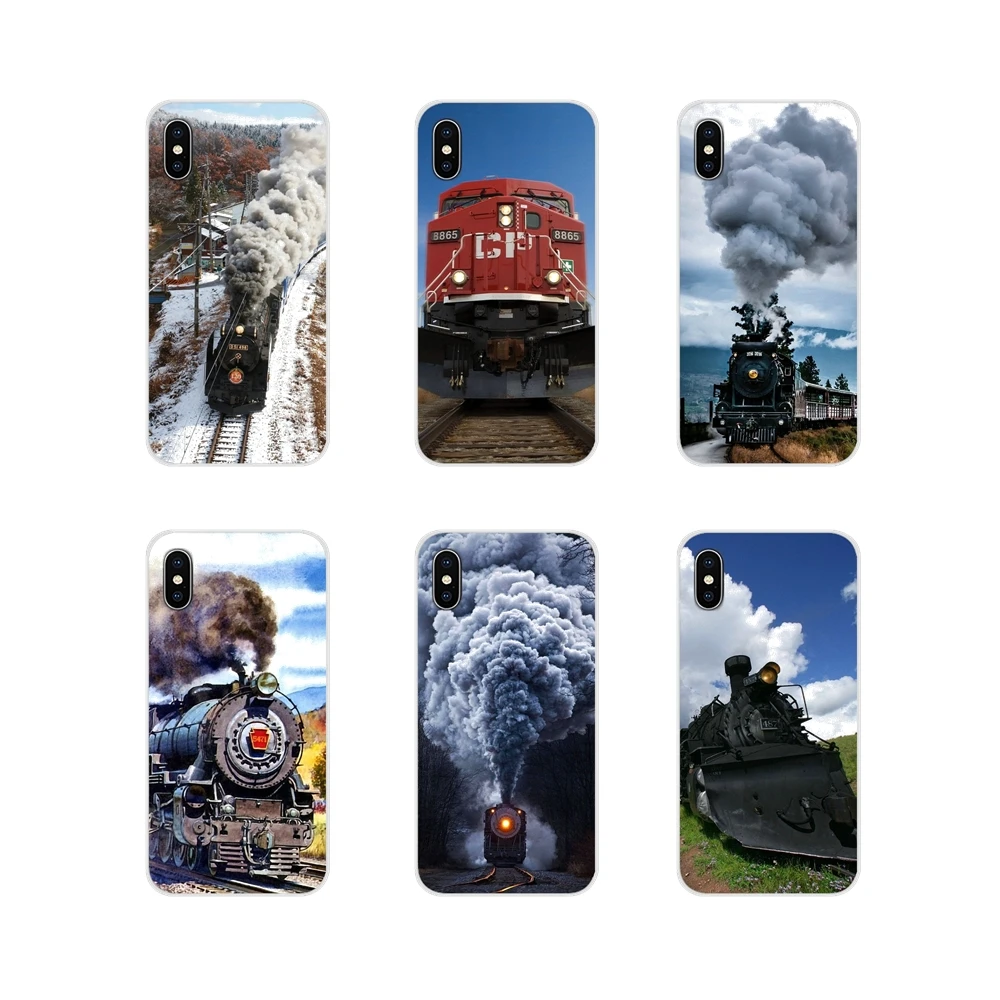 Живописные черные поезд с железной дорогой чехлы для телефонов samsung Galaxy S3 S4 S5 Mini S6