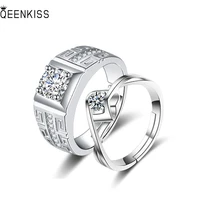 qeenkiss rg612 fine jewelry wholesale fashion hot lovers couple wedding birthday gift round aaa zircon 18kt white gold open ring