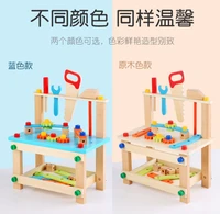 wooden toy pretend play tool set educational nut disassembly screw assembly simulation repair carpenter tool bench toys for kids