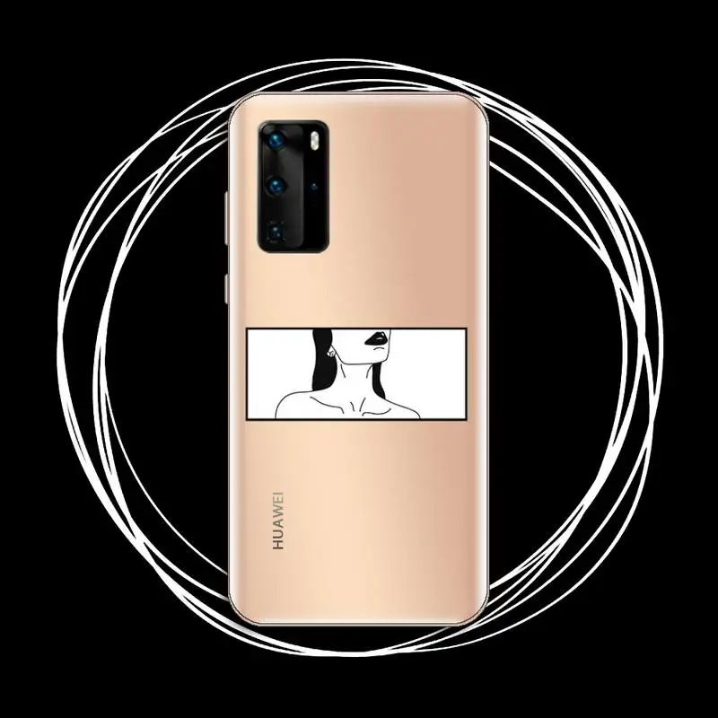 

Cool smoking heartbreaker girl Phone Case Transparent for Huawei P honor 8 10i 20 30 40 smart 2019