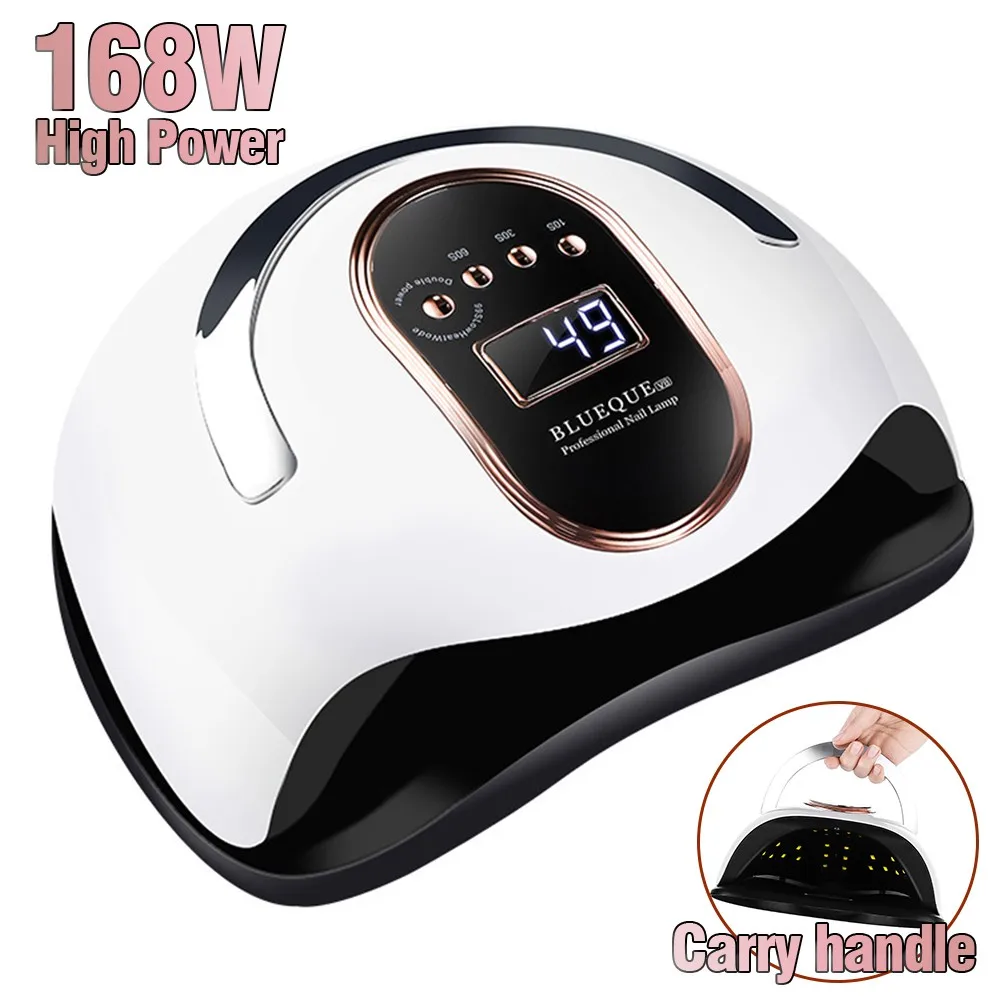 

High Power Nail Dryer Fast Curing Gel Light 168/180W Nail Lamp UV LED Manicure Drying Lamp With Smart Motion Sensing LCD Display