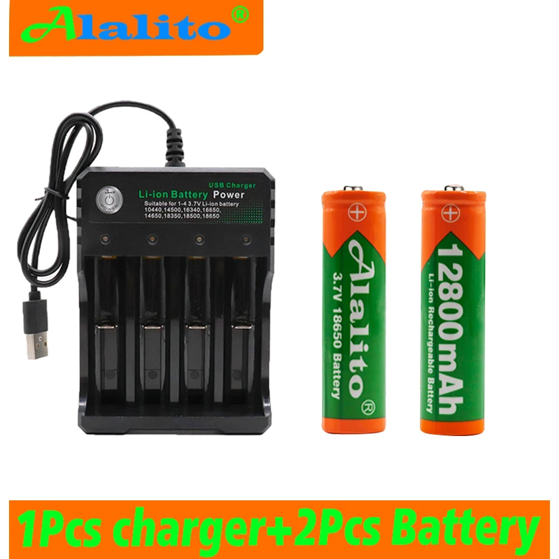 2019 18650 Батарея 3 7 V 12800mAh перезаряжаемая liion батарея для светодиодного фонарика
