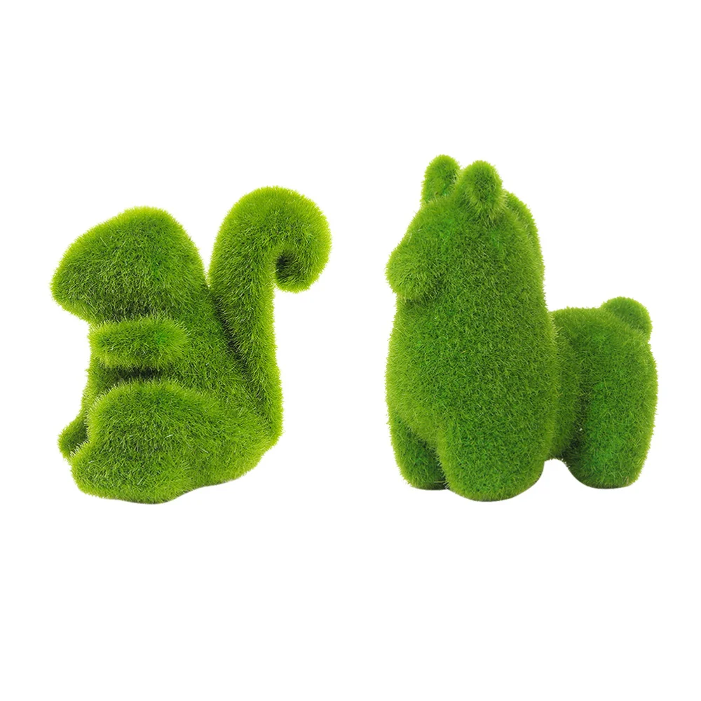 Искусственные животные зеленая трава флокирование украшение интерьера садовое