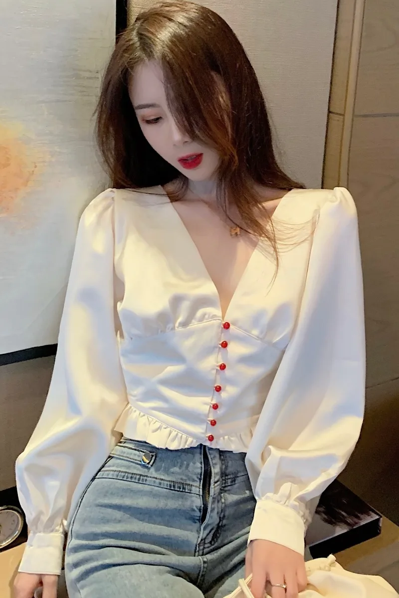 Женское платье с V-образным вырезом Корейская версия шикарного нового