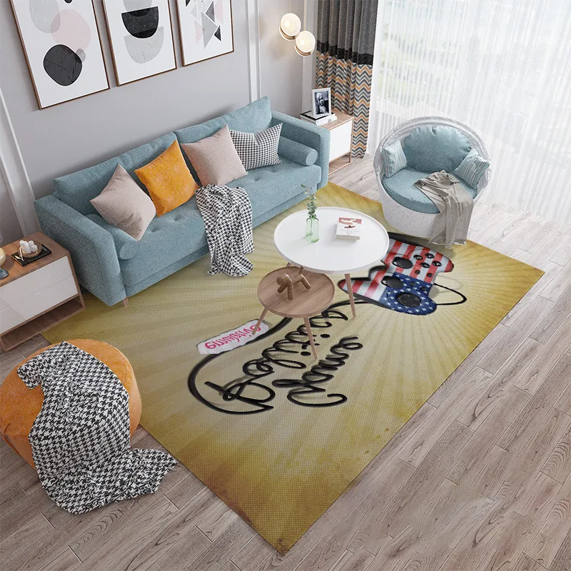 

Cartoon Waterproof Game Carpet Controller Print Area Rugs Anti-Slip Washable Carpets for Living Room Bedroom Decor Rug 120x160cm
