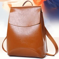 new leather womens backpack students trendy personality leisure shoulder bag multi function travel retro creative womens bag