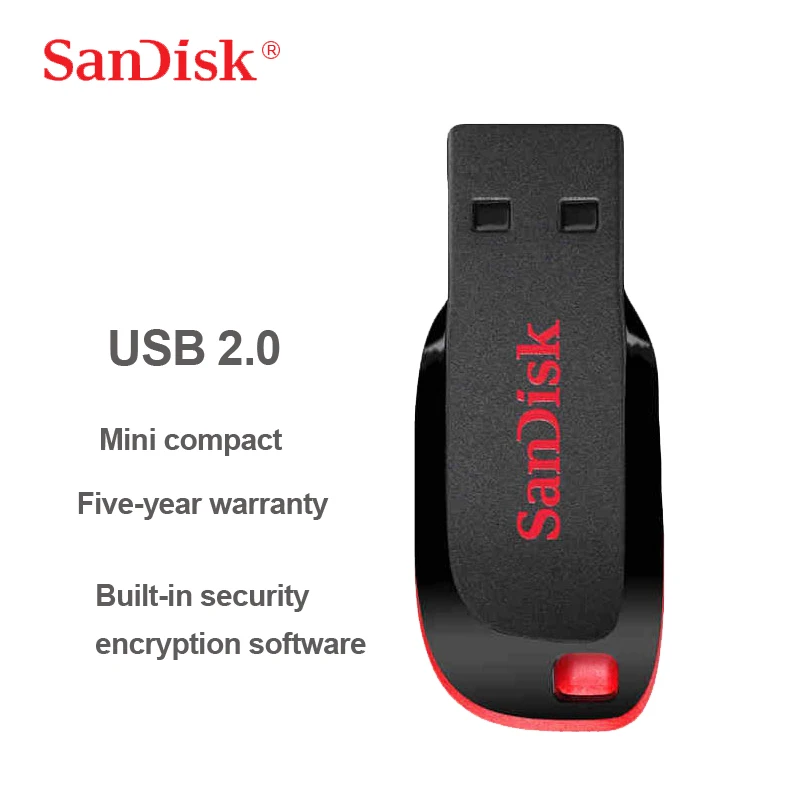 USB флеш-накопитель sandisk Cruzer Blade CZ50 Мини авто USB флешка 16 ГБ 32 ГБ 64 ГБ 128 ГБ