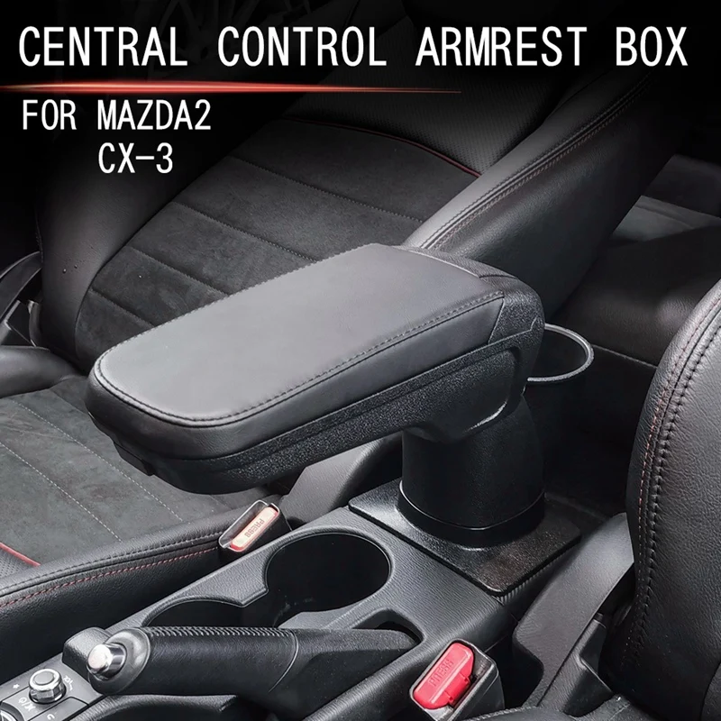 

Автомобильный центральный подлокотник без отверстий, центральный подлокотник консоли, ящик для хранения для Mazda CX-3 2015-2018, Mazda 2 2020-2021