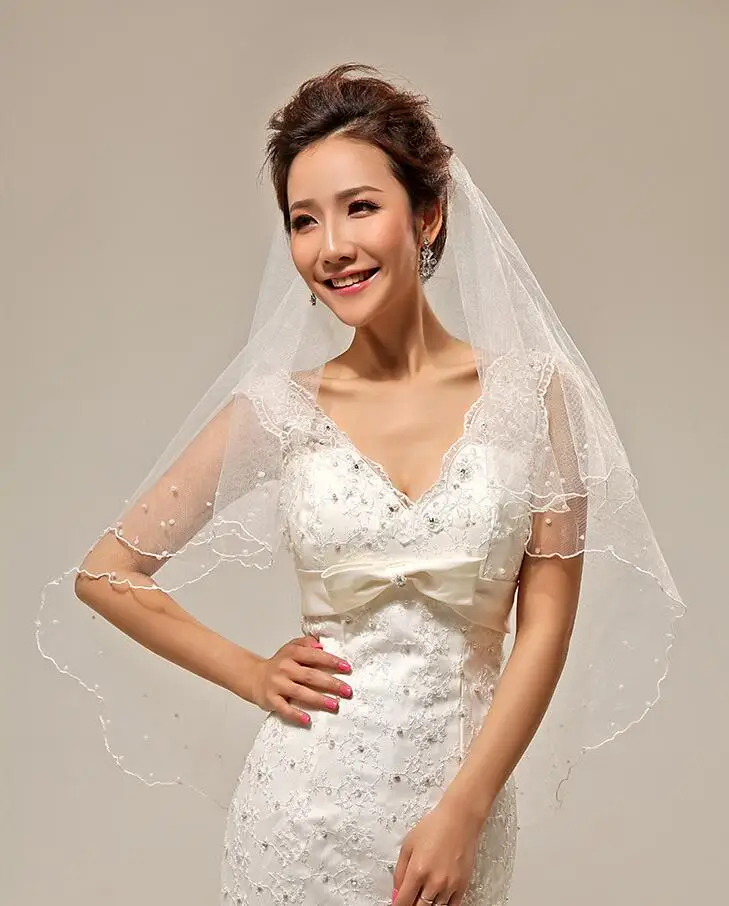 Vestidos para casamento вуаль с жемчугом vestidos de noivas Фата невесты Свадебные аксессуары
