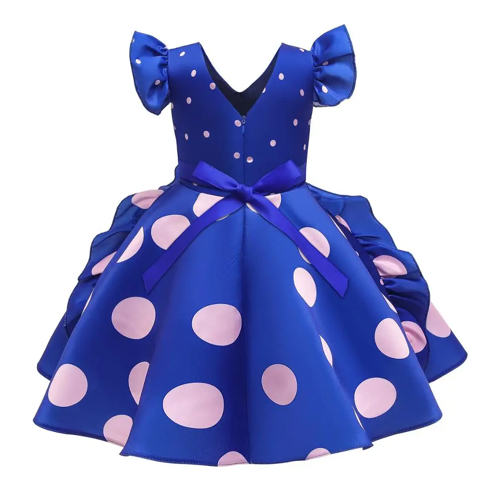 С оборками в горошек платье-пачка с цветочным рисунком для девочек покрой