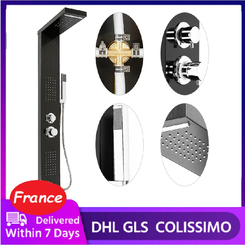 Черный светильник смеситель для душа Ванная комната спа массаж струей душевая