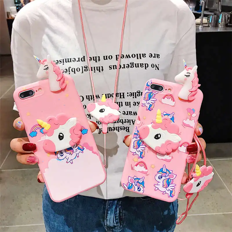 Мягкий чехол с мультяшным розовым единорогом для OPPO F9 F5 F11 Pro Reno K3 A3 A5 A37 A39 A57 A59 A71 A79