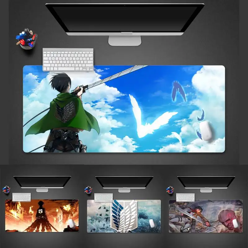 

anime attact on titan Levi·Ackerman Natural Rubber Gaming mousepad Desk Mat Game Office Work Mouse Mat pad Non-slip Laptop