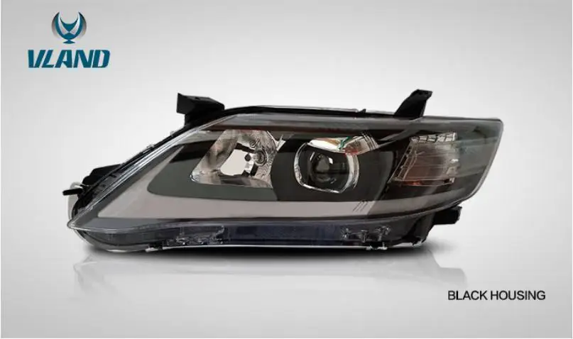 Black VLAND завод для автомобильных фар для Camry светодиодный налобный фонарь(тип США) 2009 2011 с движущимся сигналом - Цвет: Black