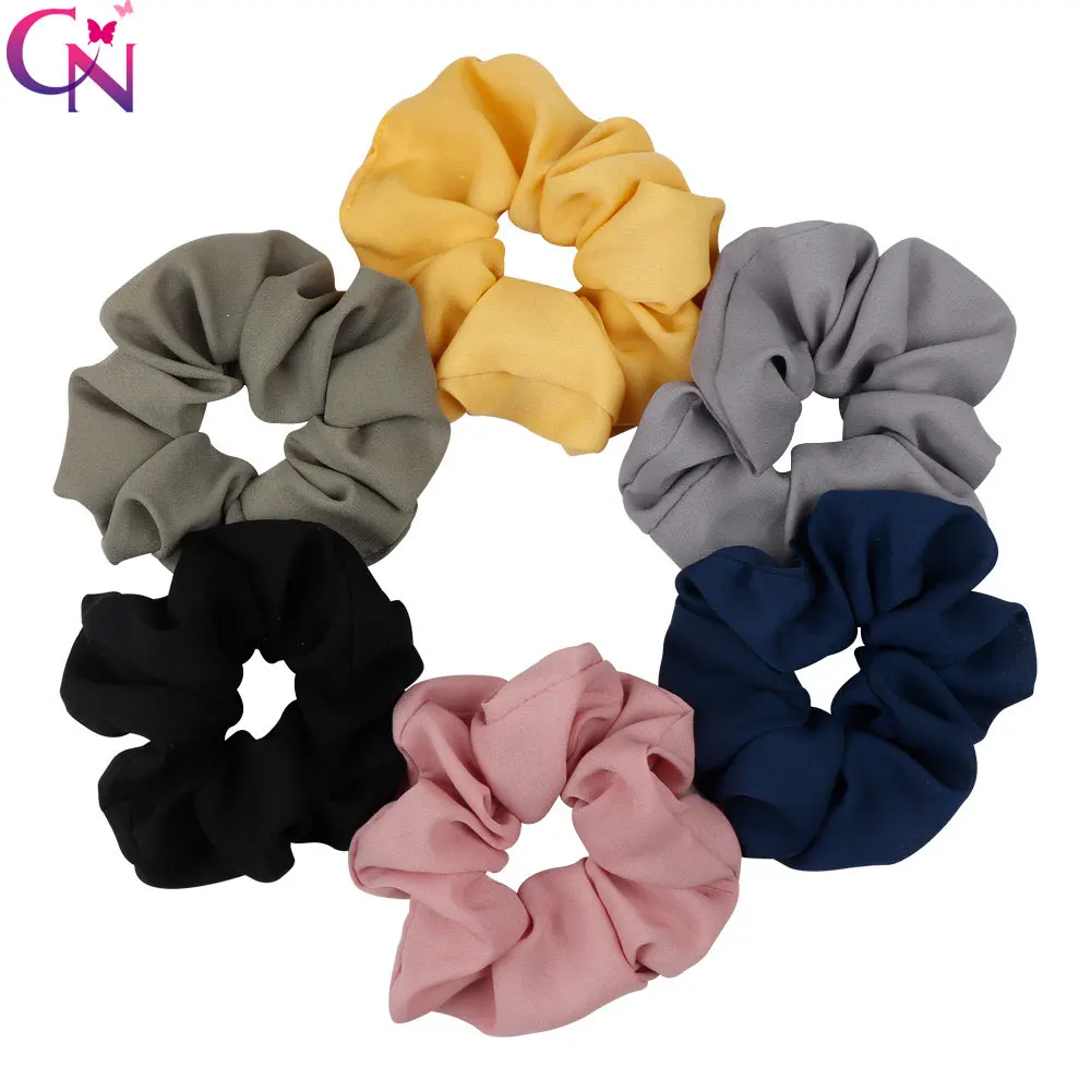 

new Solid Chiffon Wide Hair Scrunchies For Ponytail Holder Lady Elastic Headbands Women Hair Tie Gum for Hair Hair Accessories