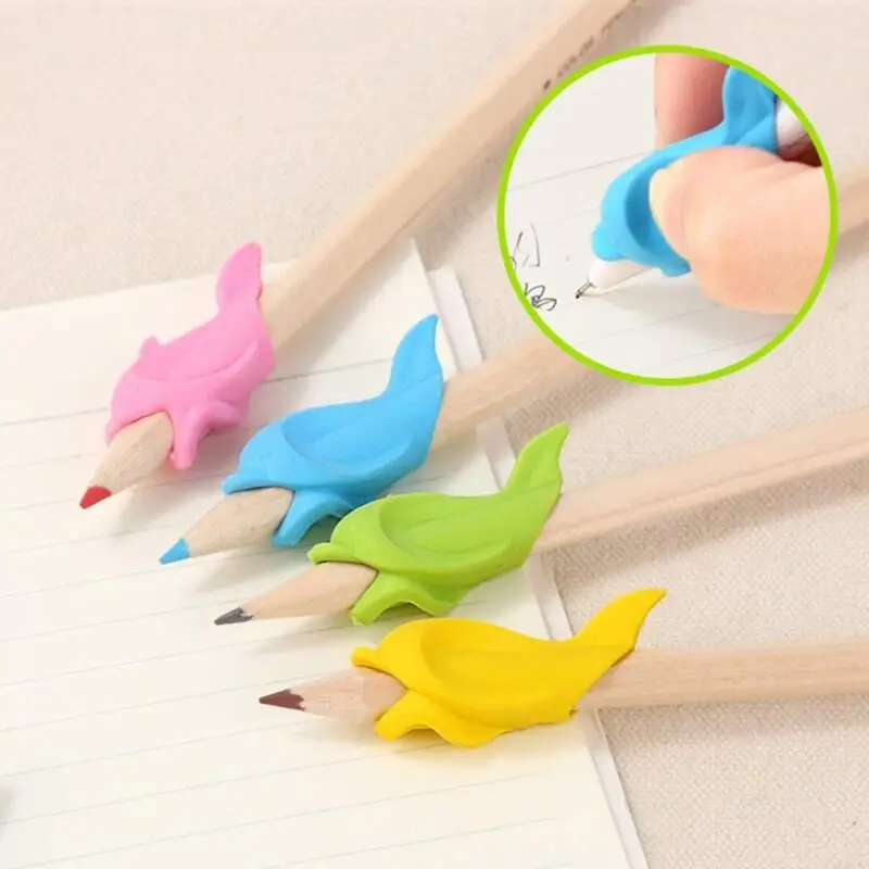 

20pcs/Set Kids Pencil Grasp Silicone Baby Learning Writing Tool Correction Device Fish Pen Grasp Writing Aid Grip Stationery