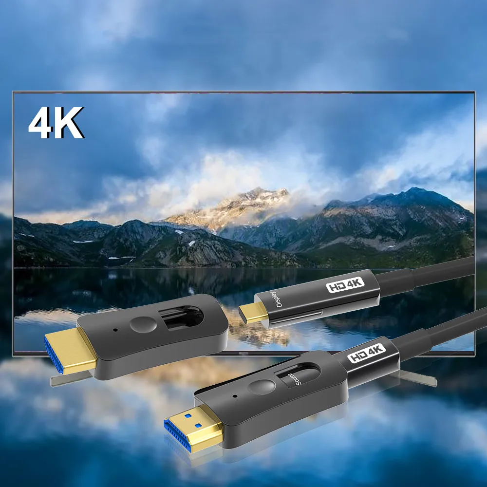 

A + D двойной micro HDMI-совместимый волоконно-оптический кабель поддерживает 4k @ 60 Гц HDR 4:4:4 HDCP 2,2 HDMI 2,0 18 Гбит/с тонкий активный однонаправленный