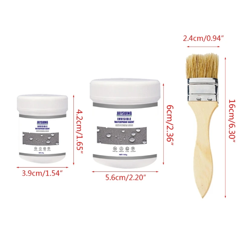 

30/100g Transparent Waterproof Coating for Exterior Wall of Toilet Kitchen External Wall Roof Patching Tape Brush Strong