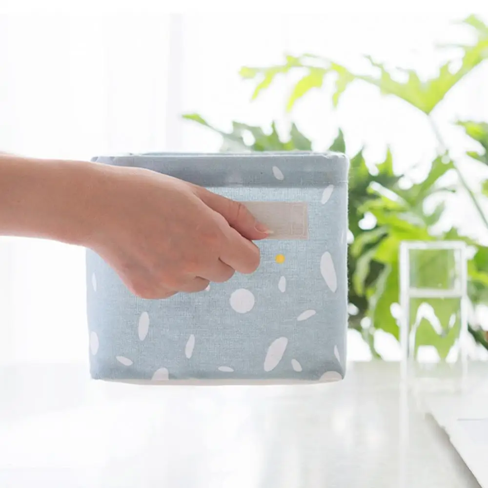 

60% Hot Sales!! Folding Cotton Linen Storage Basket Desktop Sundries Cosmetics Box Organizer