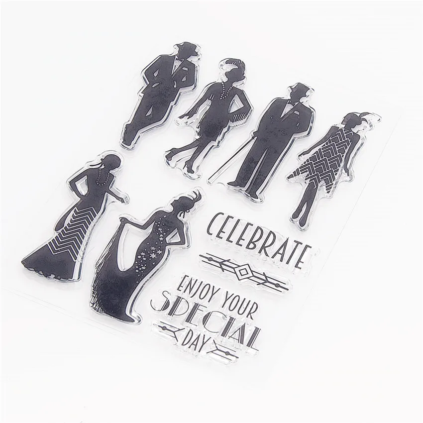 11x15 см для танцев вечерние прозрачные уплотнения наклейки Трафаретный вырубной