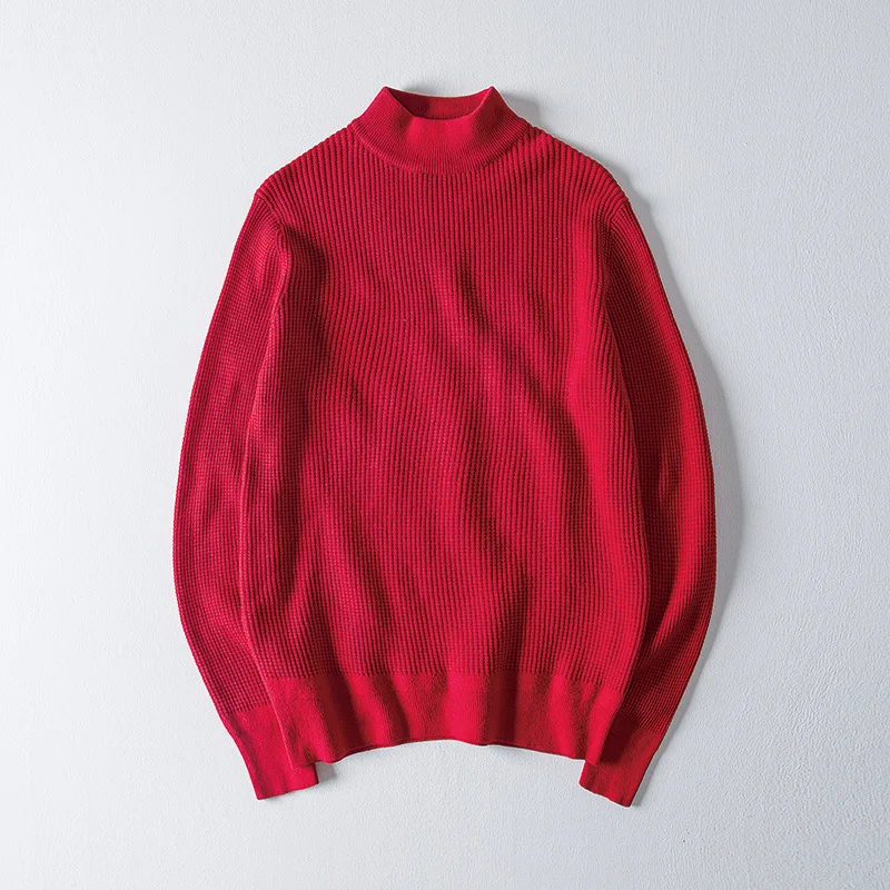 Мужская водолазка с высоким воротником повседневный винтажный серый свитер