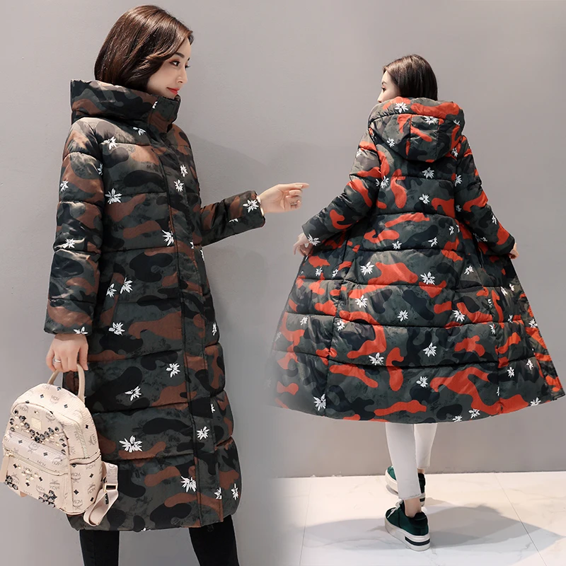 Зимнее пальто для женщин с хлопковой подкладкой одежда длинного размера плюс