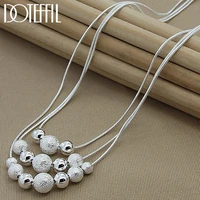 doteffil 925 sterling silver smooth matte beads necklace snake chain for women fashion accessories wedding engagement jewelry