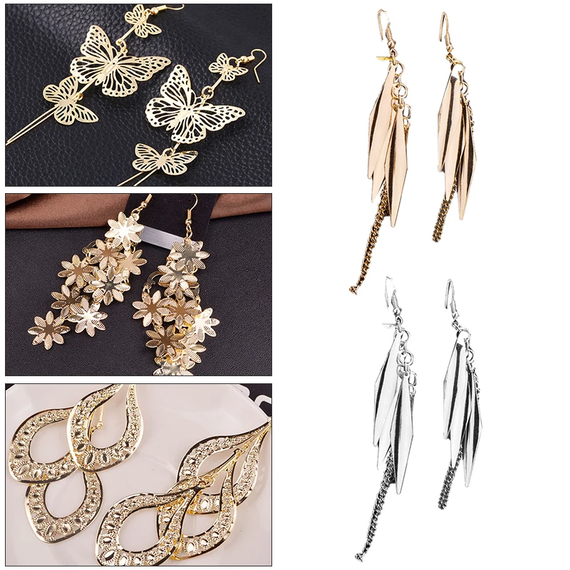 2019 модные популярные золотые сплав двойной лук полый цветок ювелирные изделия