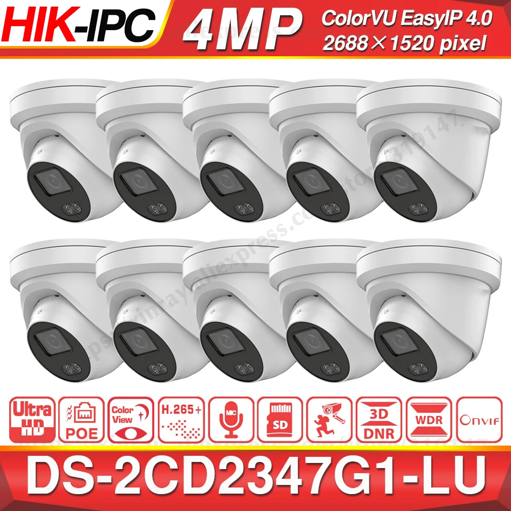 Предварительно распродажа Hikvision EasyIP 4 0 ColorVu оригинальный IP Камера DS 2CD2347G1 LU 4MP сети