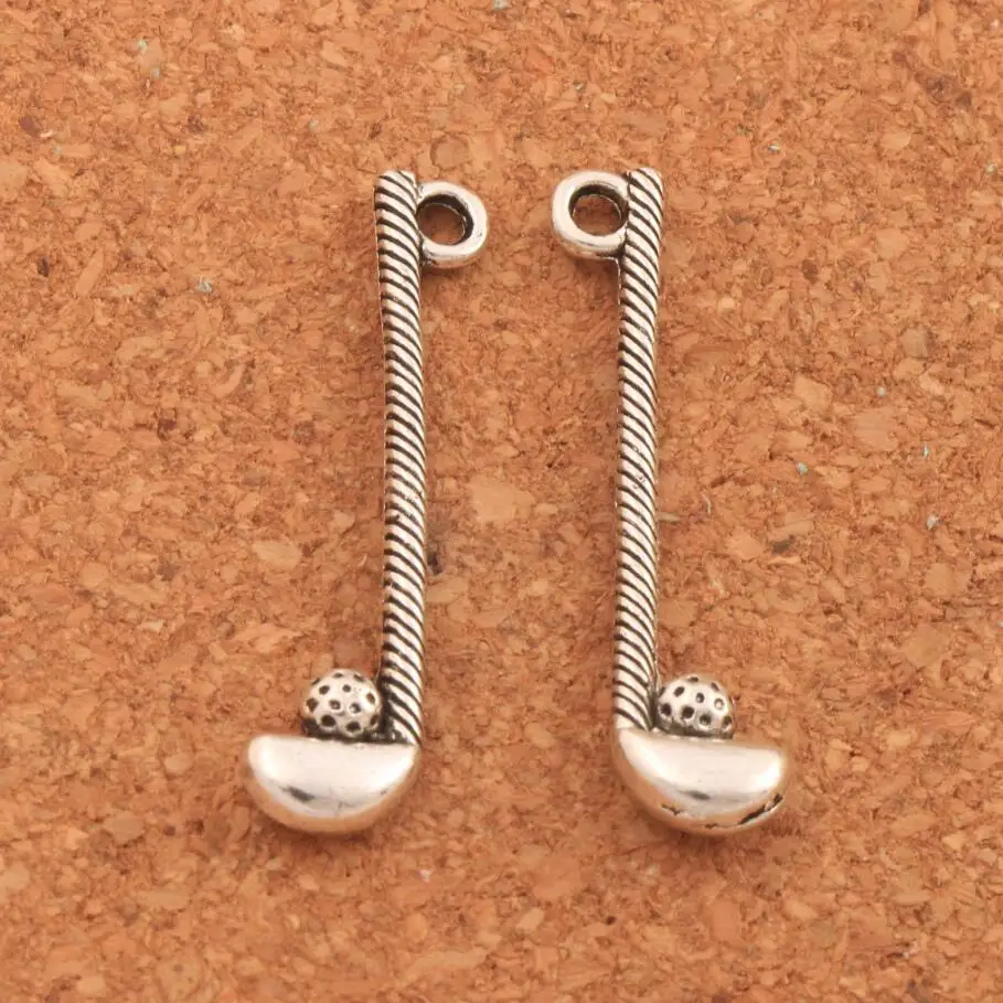 

200PCS Zinc Alloy Golf Rod And Ball Charm Beads Pendants Jewelry DIY L239 32x7.8mm