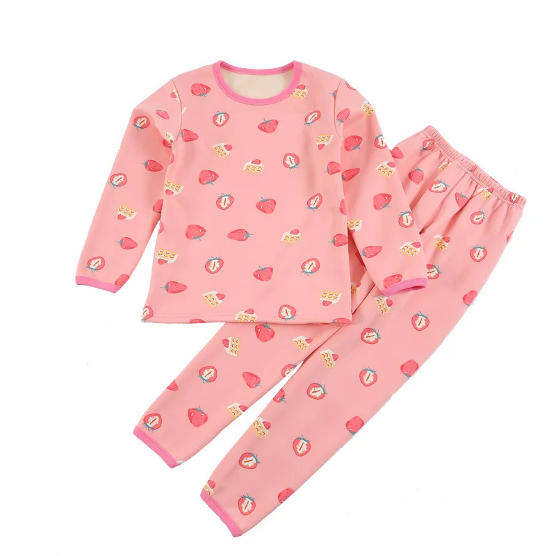 

Children's thermal underwear set plus velvet thickening winter clothing for boys and girls children's long johns home wear suits