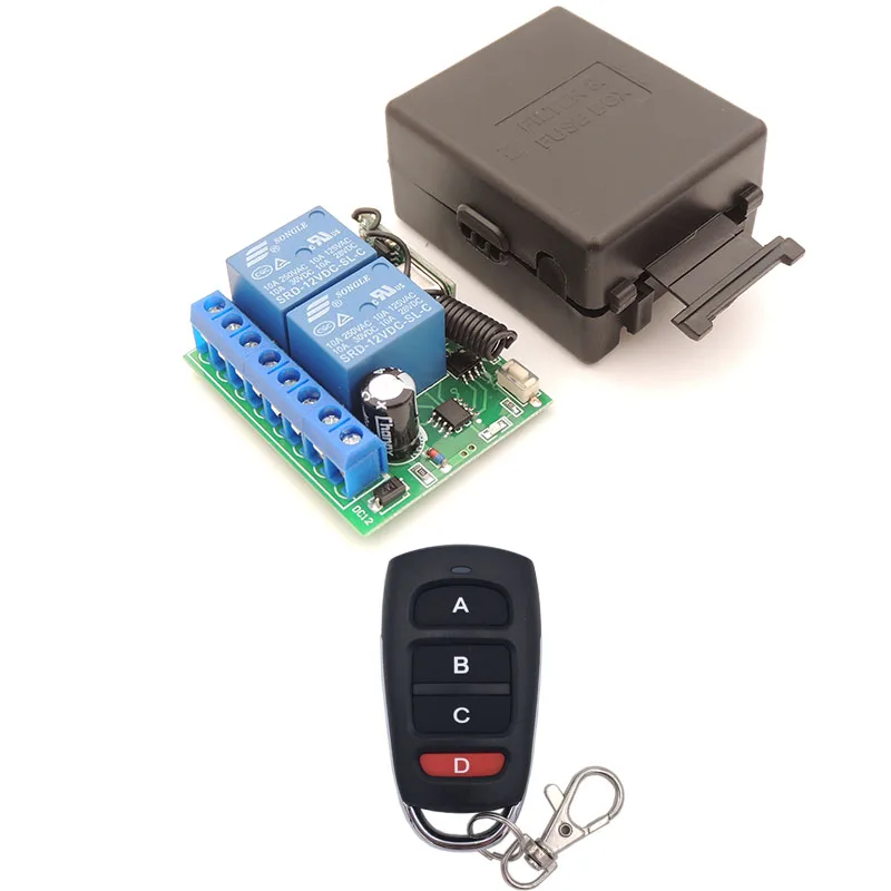 1RC 1B 12V 10A 2CH rf релейный Приемник 433MHz универсальный беспроводной пульт дистанционного управления для универсальных электрических штор/гаража/открывания двери - Цвет: 1RC 1B