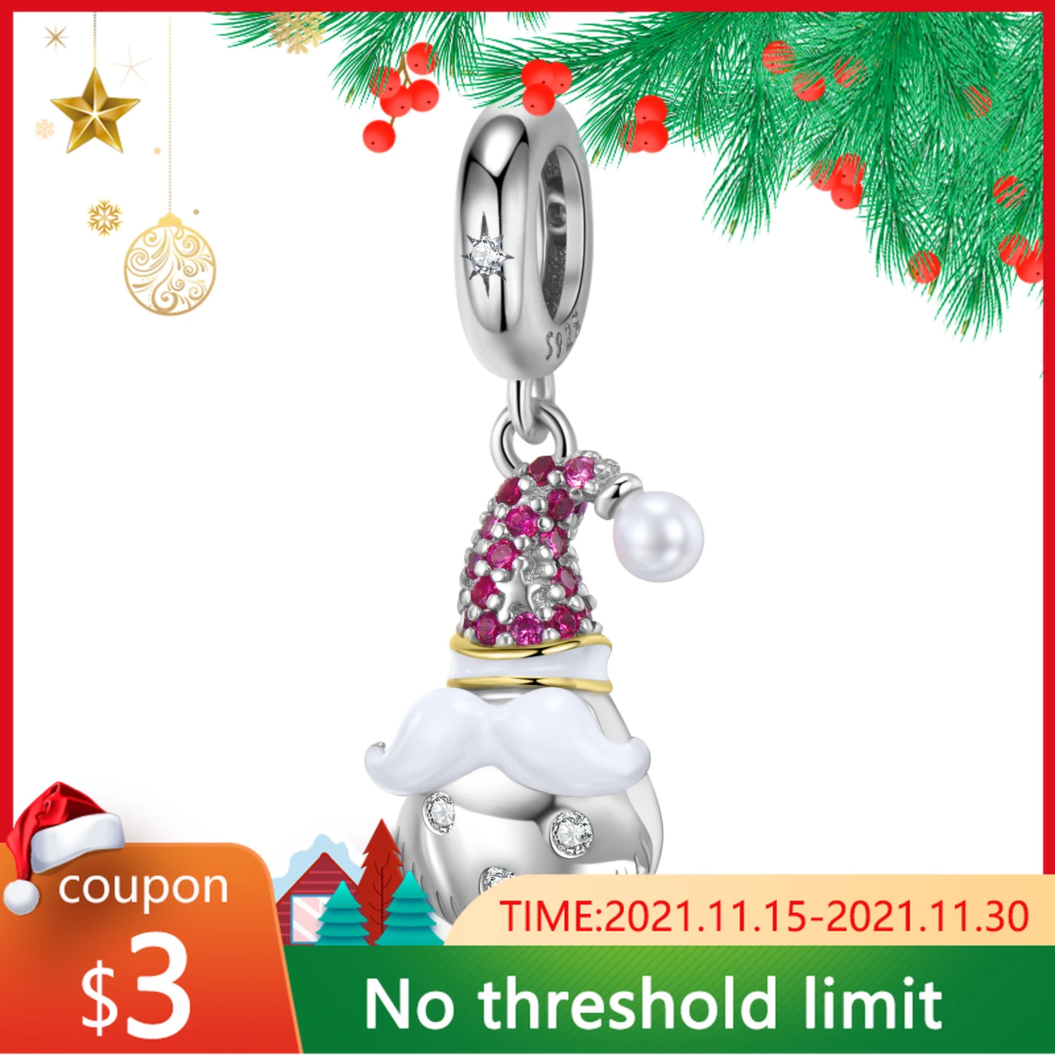 

Женский жемчужный браслет из серебра 925 пробы, с цирконием