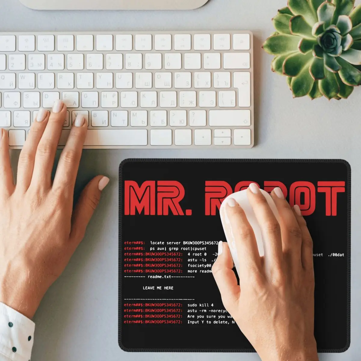 Программатор для мыши Mr Robot Crazy Mouse Pad Arch Linux противоскользящий мягкий коврик