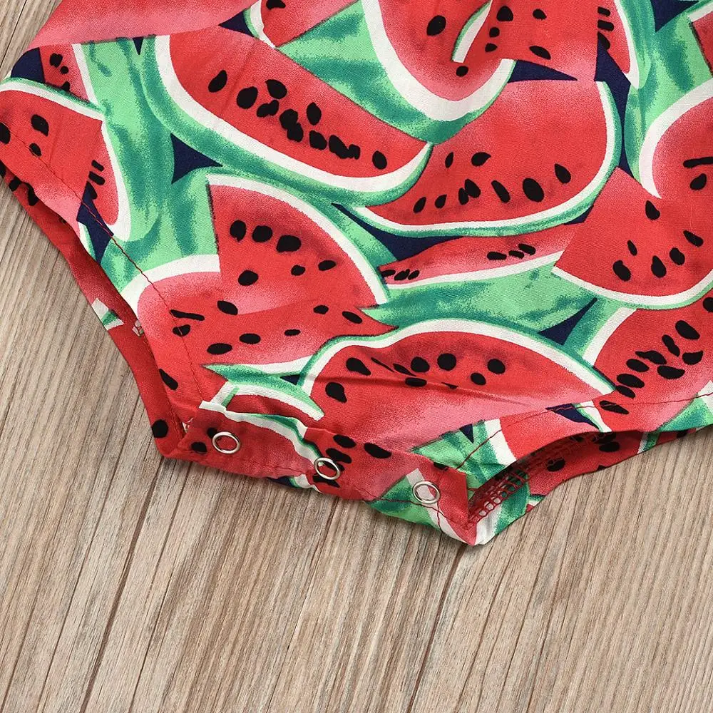 Летний милый комбинезон для новорожденных девочек 2 шт. без рукавов с принтом