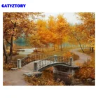 Gatyztory полноразмерная алмазная живопись, Осенний пейзаж, алмазная вышивка, Набор для вышивки крестиком, картины стразы, домашний декор, хобби