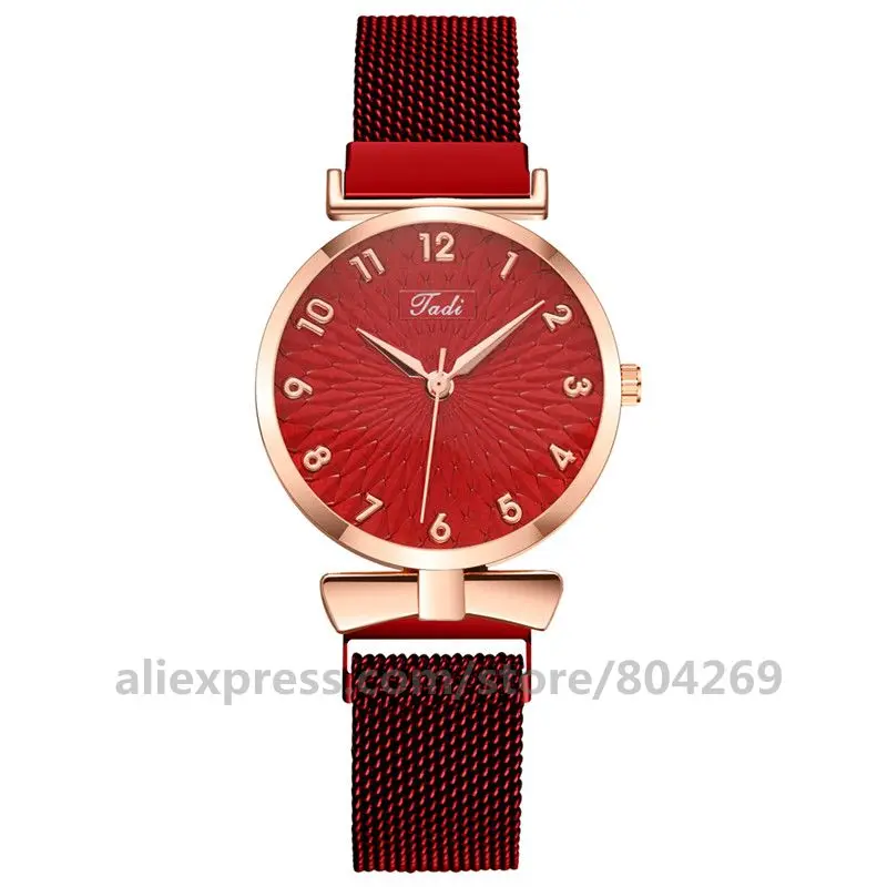 Women Exquisite Dress Watch Arabic Numeral Wristwatch Magnetic Buckle Ladies Quartz Watches