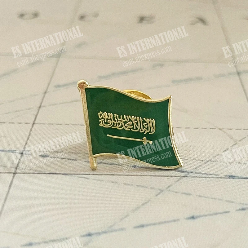 

Булавки для лацканов с национальным флагом Саудовской Аравии, брошь из эпоксидной смолы с искусственной росписью, сувенир, памятные подарки