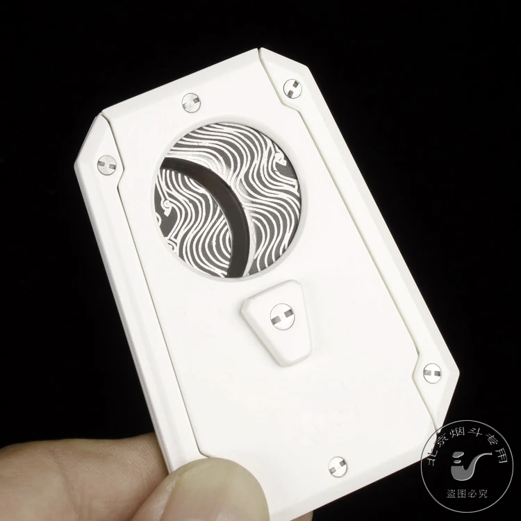 Cohiba Полностью сталь с белым покрытием двойные лезвия резак для сигар инструмент