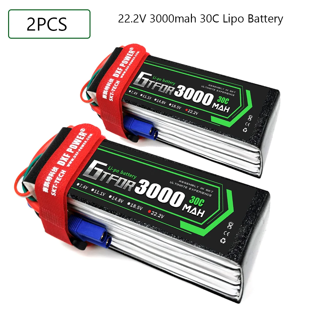 

GTFDR 3000mAh 22.2V 30C-60C Lipo battery 6S XT60/DEANS/XT90/EC5 For AKKU Drone FPV Truck four axi Helicopter RC Car Airplane