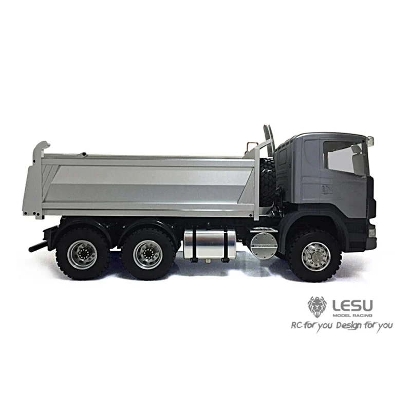 1/14 LESU Scania 6x6 металлический гидравлический самосвал RC грузовик блокировка